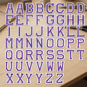 Wholesale 5cm Tall English Letter Canvas Iron-<b>On</b> Embroidery Patches for Jackets and Hoodies - Product Image 2