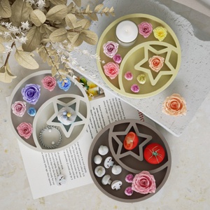 Moldes de silicona para posavasos de resina, moldes de epoxi para bandejas de tazas, moldes redondos de luna y estrella para almacenamiento, venta al por mayor - Product Image 2