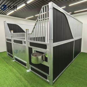 Panneau <span class=keywords><strong>de</strong></span> box à chevaux préfabriqué galvanisé populaire, galvanisé à chaud et thermolaqué, style européen, avec toit - Product Image 2