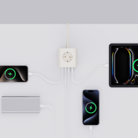 Multiprise intelligente 2026 à 3 prises pour bureau, avec ports USB-C PD 25W et interrupteur européen, pour usage domestique