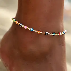 Summer Beach Lucky Eyes bracciale alla caviglia gioielli per piedi cavigliere colorate per occhi turchi bohémien per le donne