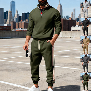 Conjunto <span class=keywords><strong>de</strong></span> Ropa Deportiva <span class=keywords><strong>de</strong></span> 2 Piezas para Hombre, Sudadera y Pantalones Casuales <span class=keywords><strong>de</strong></span> <span class=keywords><strong>Marca</strong></span> <span class=keywords><strong>de</strong></span> Moda para Otoño e Invierno - Product Image 1