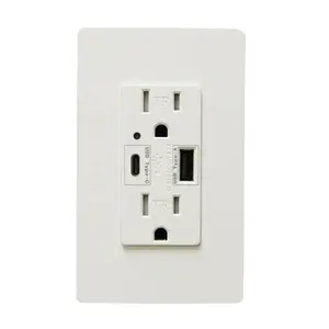 USB outlet 15A 125V 3.1A outlet with dual port USB Charger Socket type A+C, TR USB Outlet, UL listed