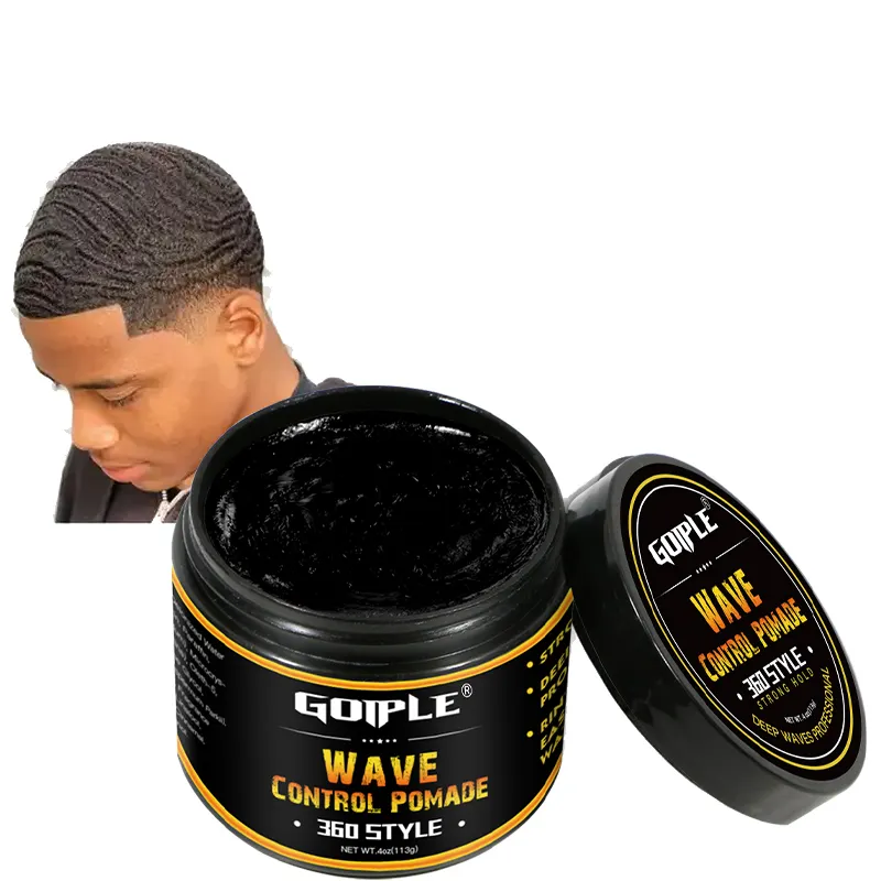 Natural Ingredients Wave Gel Pomade Wax Wave Pomade Private Label Curly Hair Cream for Men 360