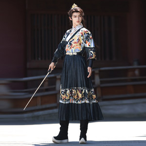 Costume Hanfu original Dragon Doré Garde du Roi Poisson Volant pour Homme, sans manches, en polyester, unisexe, adapté aux couples, printemps-automne - Product Image 6