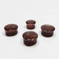 Plugs d'oreille en verre pour piercing, à simple évasement avec joint torique, pierre émaillée colorée, dilatateur d'oreille classique unisexe, cadeau 3-25mm