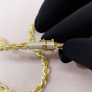 Pulsera Personalizada de Plata de Ley 925 con Cierre de Moissanita VVS de 6 mm que Pasa la Prueba de Diamantes, Cadena de Eslabones de Cuerda Trenzada Estilo Hip Hop, Joyería Fina para Hombre - Product Image 2