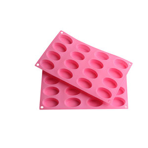 Moldes de silicona ovalados para hornear pasteles, 16 cavidades, para hornear pasteles, Pan, muffins, tazas, jabón hecho <span class=keywords><strong>a</strong></span> mano, hielo, <span class=keywords><strong>Chocolate</strong></span>, bandeja, molde de vela de jabón artesanal - Product Image 2
