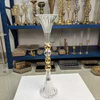 Vase décoratif de mariage en acrylique transparent de style trompette, de haute qualité et très vendu, ornement de table moderne