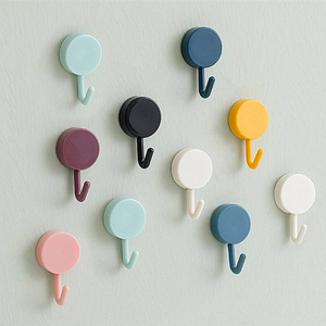 5*3cm <b>Plastic</b> Small Colorful Wall Adhesive <b>Hook</b> Hanger <b>Hook</b> Suction Cup Adhesive Wall Vacuum for Kitchen Bathroom Office - Product Image 1