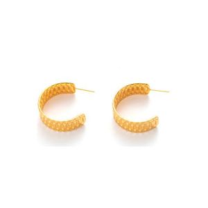 PVD Gold Plated 316L Stainless Steel Hoop <b>Earrings</b> Sustainable Resistant <b>Fine</b> Dangle <b>Earrings</b> - Product Image 1