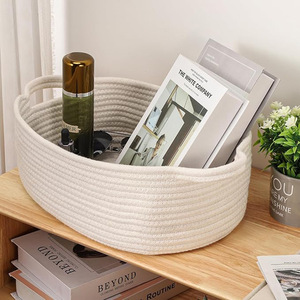 Handmade Cotton Woven Storage <b>Basket</b> Rectangle <b>Toy</b> Organizer For Kids Room Decor - Product Image 2
