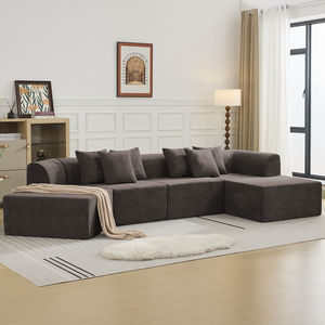 Sofá Cama Modular Moderno de Pana con Chaise Longue, Sofá de 4 Plazas con Chaise para Uso en Hoteles y Apartamentos - Product Image 2