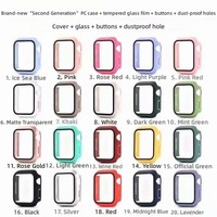 En stock, étui en PC mat avec protection d'écran intégrée pour Apple Watch 8 9 10 11 SE3, couverture intégrale