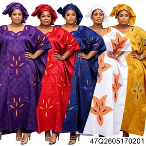 <span class=keywords><strong>Robe</strong></span> africaine <span class=keywords><strong>Bazin</strong></span> Riche <span class=keywords><strong>Boubou</strong></span> Dashiki avec broderie bleu royal pêche, manches longues pour mariage 47Q26051702 - Product Image 6