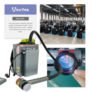 เครื่องทำความสะอาดด้วยเลเซอร์พัลส์แบบพกพา Acctek Acctek Akq-100 Bibo กำลังไฟ 200w 300w 500w สำหรับกำจัดสนิม คราบสี กราฟฟิตี บนไม้และโลหะ - Product Image 2