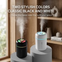 Mini humidificateur USB Type-C avec LED RGB, humidificateur d'air à brume froide, humidificateur portable de bureau pour chambre à coucher, bureau, maison, cadeau de Noël
