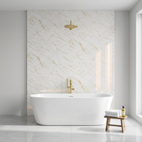 Panneaux muraux de douche en PVC UV, marbre, imperméables, impression numérique 3D, panneau mural en PVC, feuille de marbre PVC, panneaux muraux légers en PVC pour l'intérieur