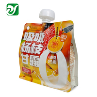 250g Fruit Saveur Jus Sac En Plastique Bec Paquet Pochette Stand Up Fond Carré Doypack Sacs pour Gelée Boisson