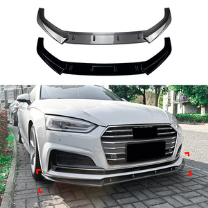 Audi A5 S5 F5 2017-2020 Front Lip Spoiler Matte Piano Black Carbon Fiber Texture Tuning Style Small Surround Kit - Product Image 4