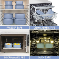 Ensemble de boîtes à lunch en silicone, 4 pièces, récipients alimentaires carrés avec couvercle, boîte bento empilable pour la préparation des repas et le stockage des aliments