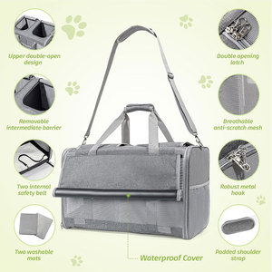 Transportín grande para gatos para 2 Gatos, transportador de malla de todos los lados para perros y gatos con gran ventilación, transportador portátil de lado suave para mascotas para viajar - Product Image 3