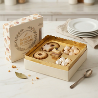 Boîte à biscuits rigide de haute qualité en carton pour pâtisserie, desserts et en-cas, emballage avec design personnalisé