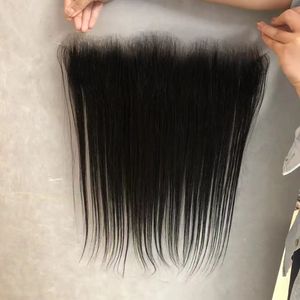 13x6 Ear to Ear HD Lace Frontal Closure <span class=keywords><strong>Cheveux</strong></span> Humains Raides Noirs Naturels, Topper Capillaire en Dentelle Frontale pour Femmes, Remplacement Capillaire - Product Image 1