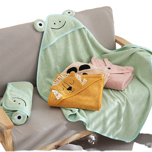 100% in pile di corallo biologico telo da bagno per bambini con cappuccio Poncho <span class=keywords><strong>accappatoio</strong></span> per <span class=keywords><strong>bambino</strong></span> spiaggia ricamato Poncho <span class=keywords><strong>bambino</strong></span> - Product Image 2