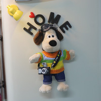 Aimant de réfrigérateur en peluche mignon, style célébrité internet, motif chien de dessin animé, décor magnétique pour portes de dortoir et armoires métalliques