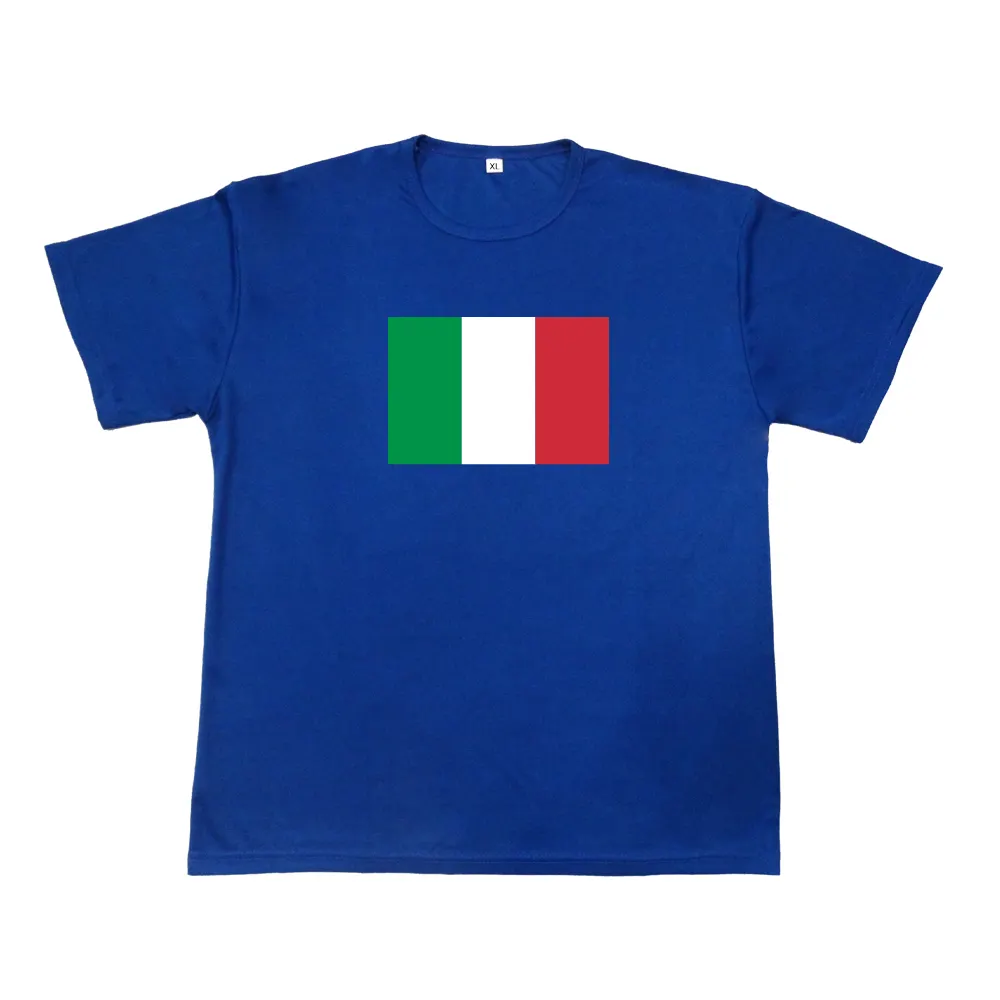 Camisetas de algodón con estampado de bandera italiana, ropa personalizada de color blanco