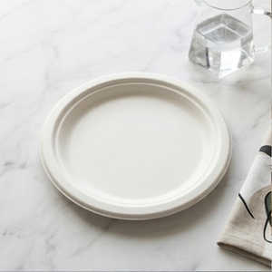 Eco Friendly 7 Inch Round Bagasse Disposable Plate Biodegradable Sugarcane <b>Pulp</b> Plates Heavy Duty Compostable Food Dish - Product Image 3