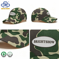 Fábrica de Gorras con Certificación BSCI, Gorra de Béisbol con Estampado de Camuflaje Personalizado OEM con Logotipo Ovalado Privado para Campamento y Uso al Aire Libre