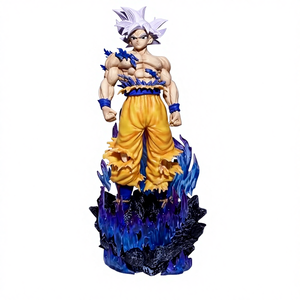 सुपर सैयन लेक फ्री और बेहद सफेद बाल वुकोंग खड़ी प्रतिमा pvc 1 32 पैमाने का रंग बॉक्स हाथ से आयोजित - Product Image 1
