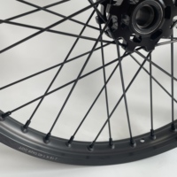 Jeu de jantes noires à tirage direct haute résistance 19x1.4 avant 16x2.15 arrière avec moyeu anodisé noir pour Surron Light Bee Pièces détachées tout-terrain