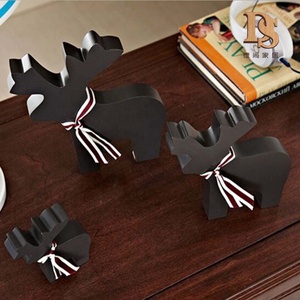 Pièces de décoration en <span class=keywords><strong>bois</strong></span> découpé, 12 pièces, bibliothèque, bureau, <span class=keywords><strong>cerf</strong></span>, cadeau de noël, ornement Animal en <span class=keywords><strong>bois</strong></span> - Product Image 6