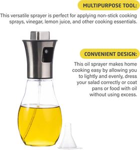 เครื่องพ่นน้ำมันแรงดันสูงแบบแก้วสำหรับหม้อทอดไร้น้ำมัน ทำสลัด บาร์บีคิว อบขนม  ทำจากสแตนเลส - Product Image 5