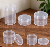 Boîte d'emballage ronde super mini en PP pour cosmétiques, étui de rangement portable en plastique à couvercle rabattable pour échantillons de maquillage