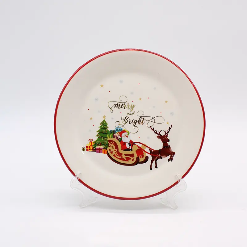 Selamat Natal Selamat liburan disesuaikan piring keramik piring desain kecantikan karya seni LOGO tanda tangan hadiah jaminan kualitas
