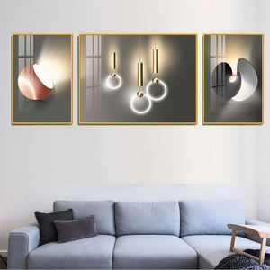 Tríptico <span class=keywords><strong>abstracto</strong></span> <span class=keywords><strong>moderno</strong></span> de pintura de porcelana de cristal, arte de pared contemporáneo enmarcado para decoración de sala de estar, hogar y oficina - Product Image 3