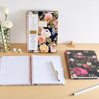 Carnet de notes personnalisé à spirales, A5, en cuir PU, couverture rigide en PVC, journal, agenda, impression thermique, école, entreprise, bureau, cadeau