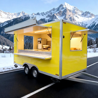 Camion de restauration vintage, conteneur pour hot-dogs, café, remorque alimentaire extérieure, desserts, glaces, camion de restauration rapide mobile avec cuisine complète