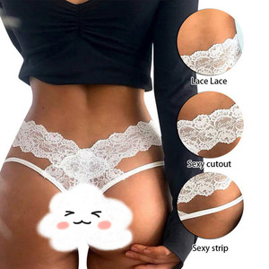 Comercio exterior europeo y americano, ventas transfronterizas, bragas transparentes de encaje para mujer, conjunto erótico de tanga de cintura baja. - Product Image 3