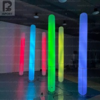 Colonne lumineuse LED gonflable interactive à changement de couleur pour exposition artistique/activation en centre commercial/festival de musique/club/vente