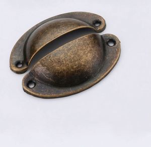 WEKIS Poignées de meuble en laiton rétro, forme coquille de boulette, poignées coquille antique, poignées de tiroir en métal semi-circulaires, pour cuisine et commode - Product Image 4