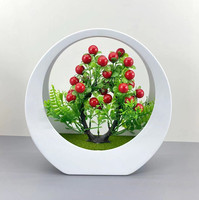 Huaien Bonsai kecil buatan lintas batas untuk penanam Desktop Mini & bunga simulasi & jarum untuk dekorasi rumah kantor-grosir