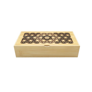 Caja de Almacenamiento de Bambú Rectangular de 4.5 cm de Alto con Diseño Grabado, Caja de Regalo Hecha a Mano para Uso Artesanal - Product Image 1