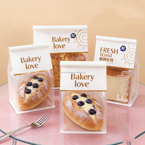 Sacs en papier kraft blancs pour la cuisson du pain, sacs personnalisés pour snacks et burgers, sacs à emporter pour gâteaux et cafés avec poignées - Product Image 3