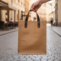 Sac fourre-tout en papier kraft lavable personnalisé 26x20x12cm, sac de courses réutilisable, impression couleur du logo, correspondance Pantone, origine Chine