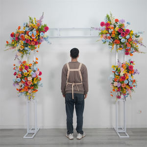 Panel de flores de seda artificial con temática primaveral, fondo floral para bodas, rollo de rosas de seda, decoración de fondo floral. - Product Image 3